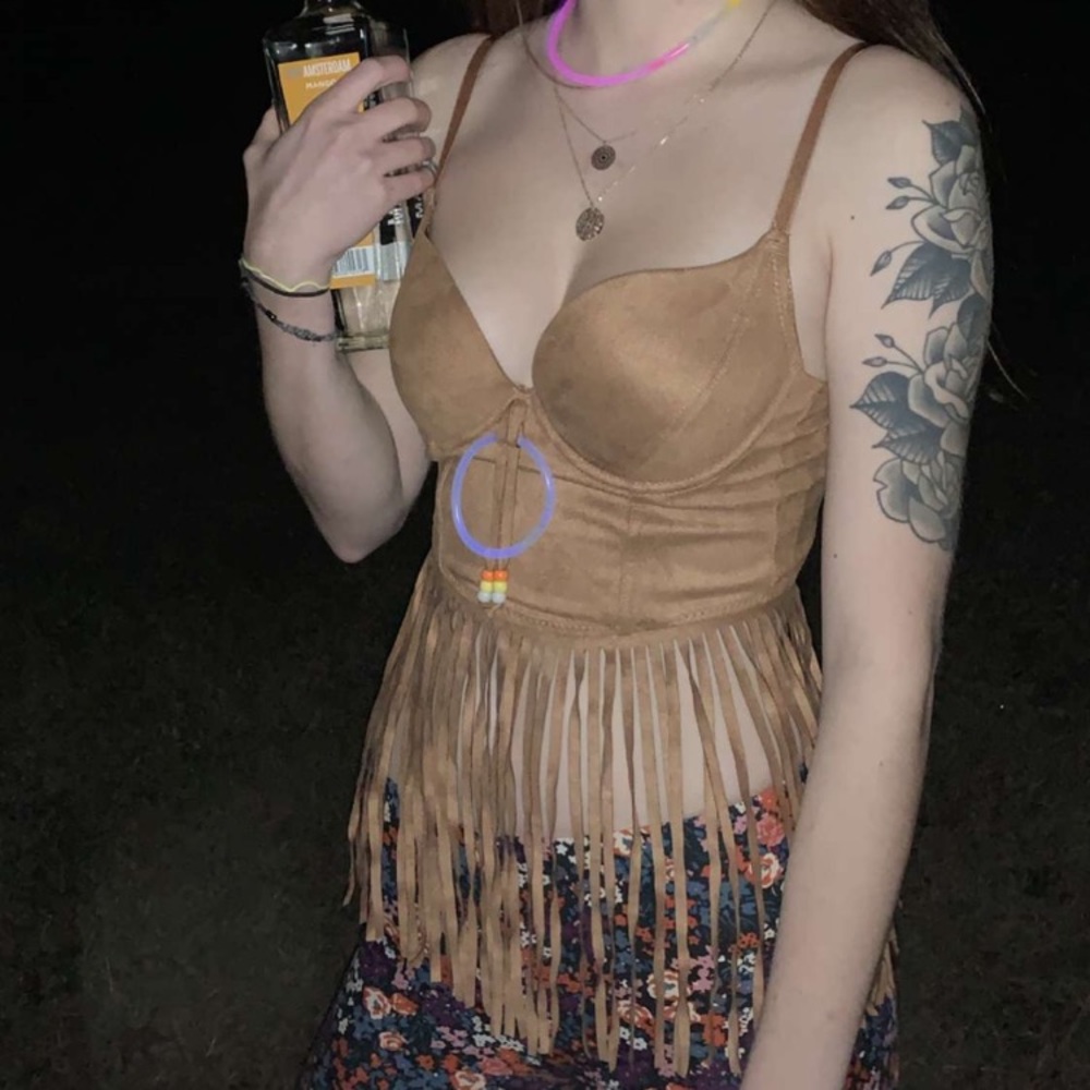 Brown hippie top